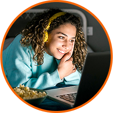 Woman streaming content